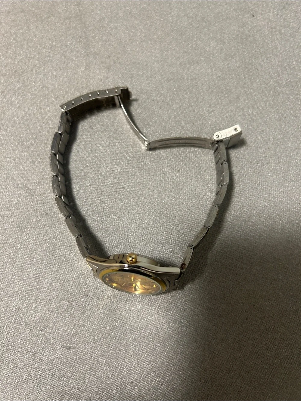 Geneva Two-Tone Silver and Gold Bracelet Watch